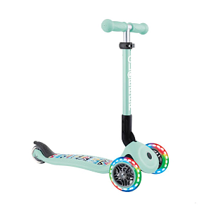 Трехколесный самокат GLOBBER "Junior foldable fantasy lights", мятный